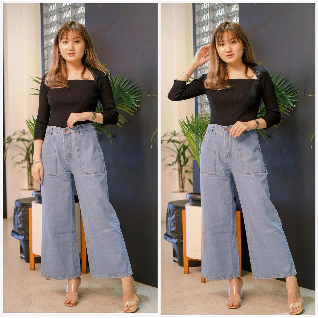 TRIVELA - Kulot Jeans ALICE Light Blue