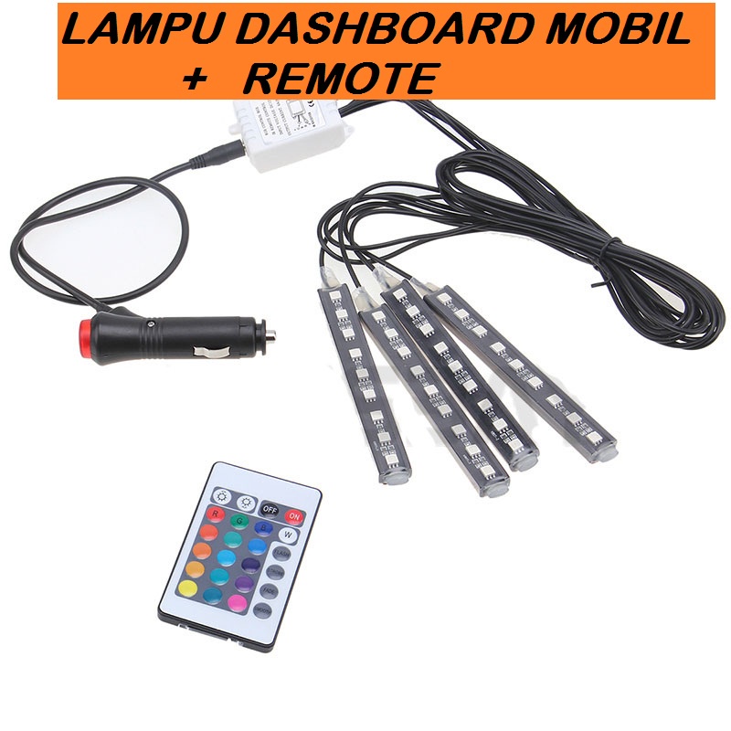 Lampu Kolong  Dashboard Mobil /   Lampu LED Car Interior Light 5050 RGB + Remote Control