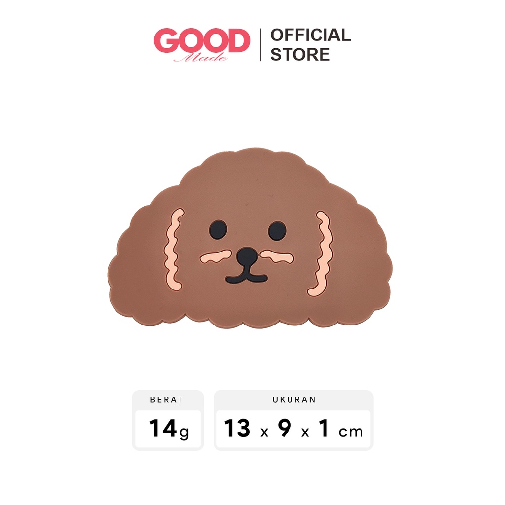 GOOD MADE - Tatakan Gelas karakter Kartun Silikon Lucu Poodle Rabbit Bear COD