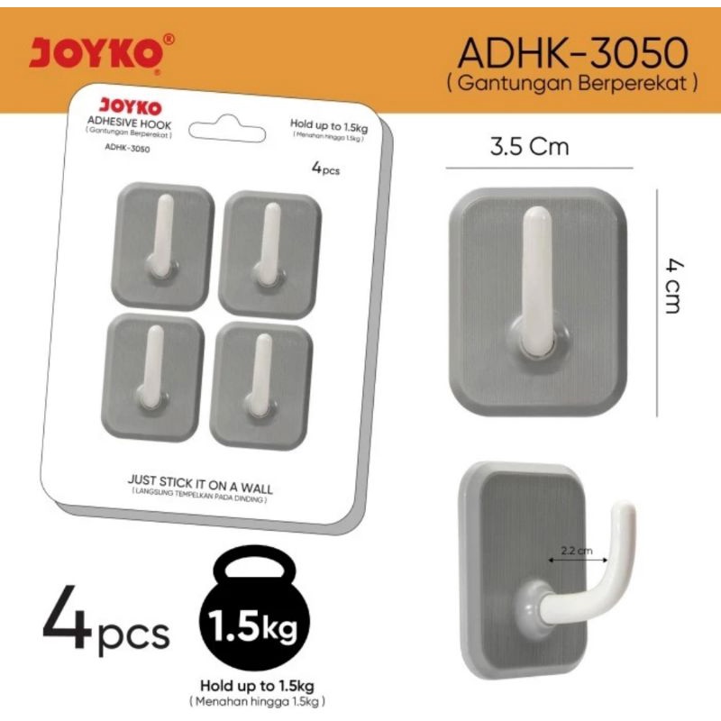 Gantungan Adhesive Hook Tempel Dinding Kait Perekat Joyko ADHK-3050-3070