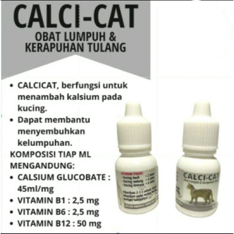 OBAT LUMPUH CALCI CAT KUCING CALCI CAT OBAT KEJANG DEHIDRASI KERAPUHAN TULANG