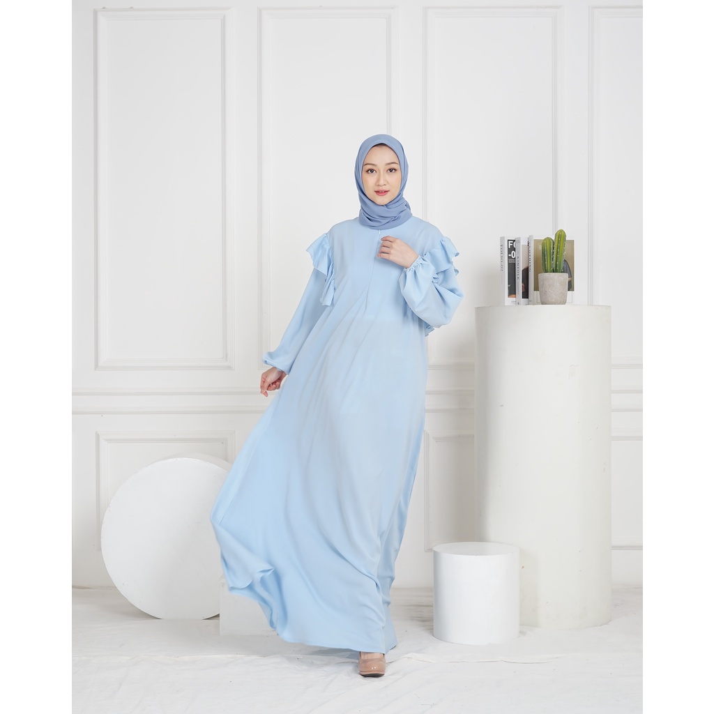 Demorin- Gamis Ruffle Fashion Wanita Muslim Premium