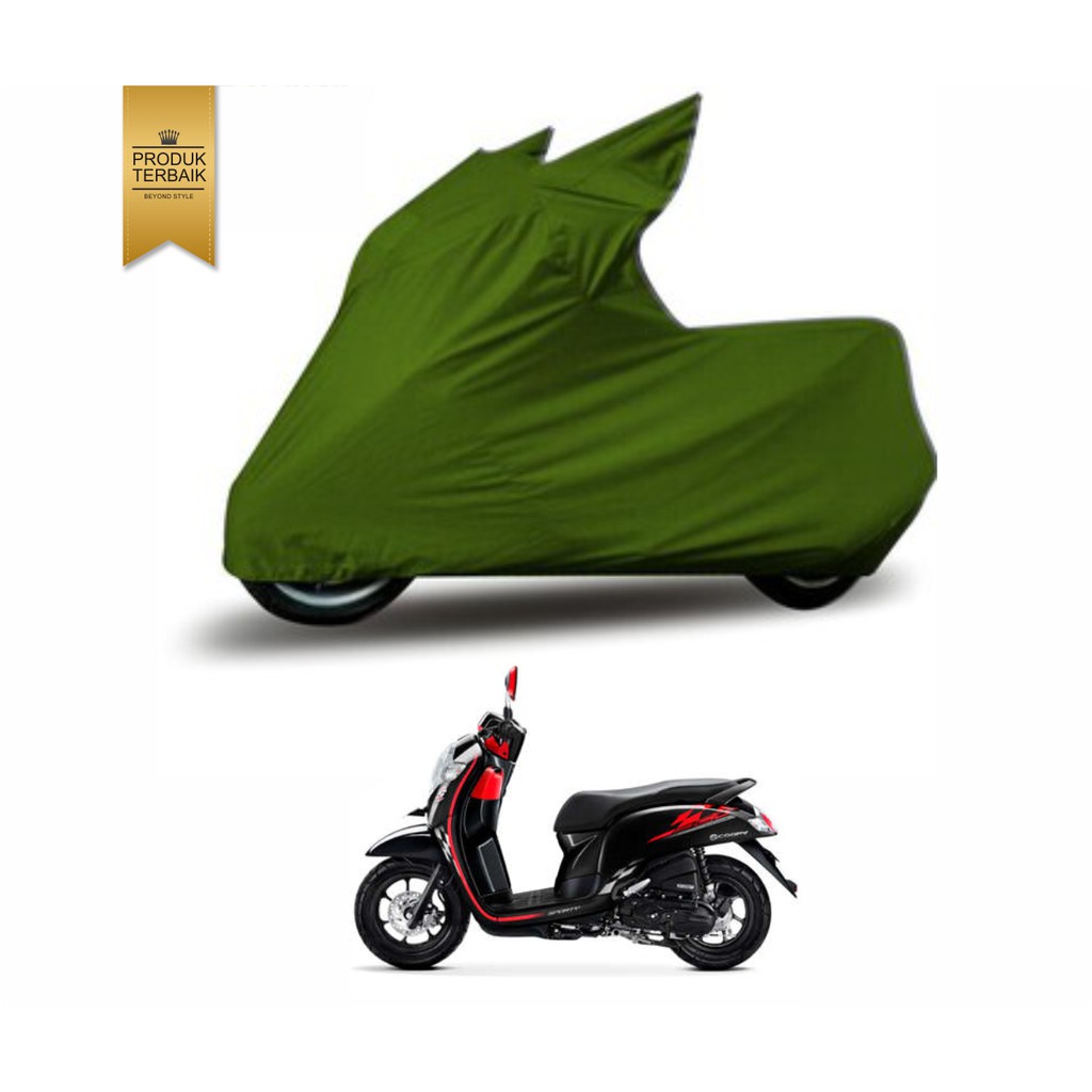 Cover Motor Scoopy  Original Cover Motor Bahan Impor Berkualitas-HIJAU ARMY