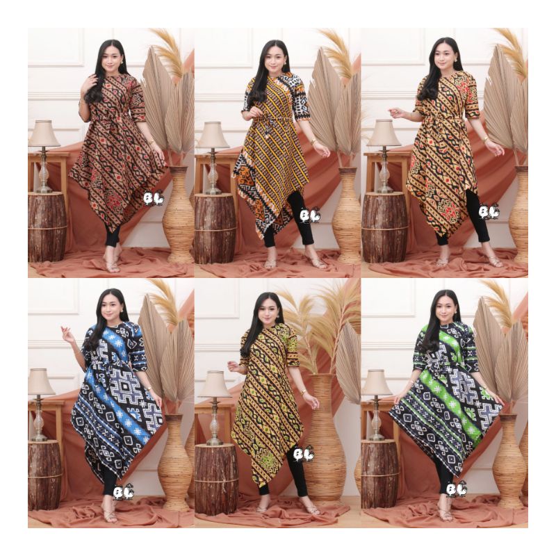 DRESS BATIK LANCIP TUNIK BATIK MOTIV SONGKET DRESS BATIK MOTIV SONGKET