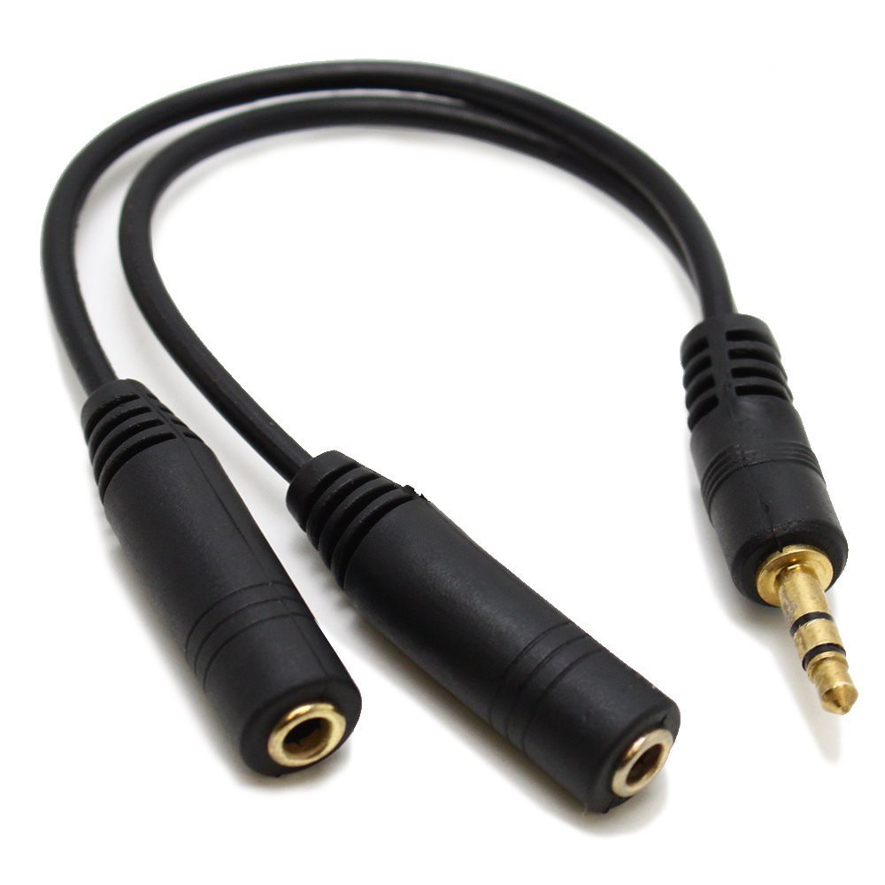 HiFi 3.5mm to 2 x 3.5mm Audio Splitter - APIP0HBK Black