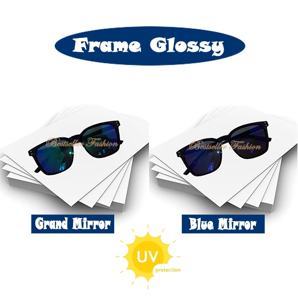 Kacamata UV400 Lensa Cermin Bentuk Kotak Gaya Retro Vintage Untuk Pria dan Wanita Kacamata Fashion Hitam Lensa Mirror Terbaru
