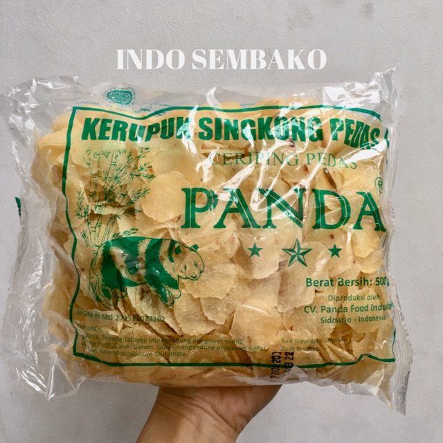 Kerupuk singkong Ceriping Pedas Cap Panda 500g / Krupuk Singkong Panda Bulat / kerupuk singkong