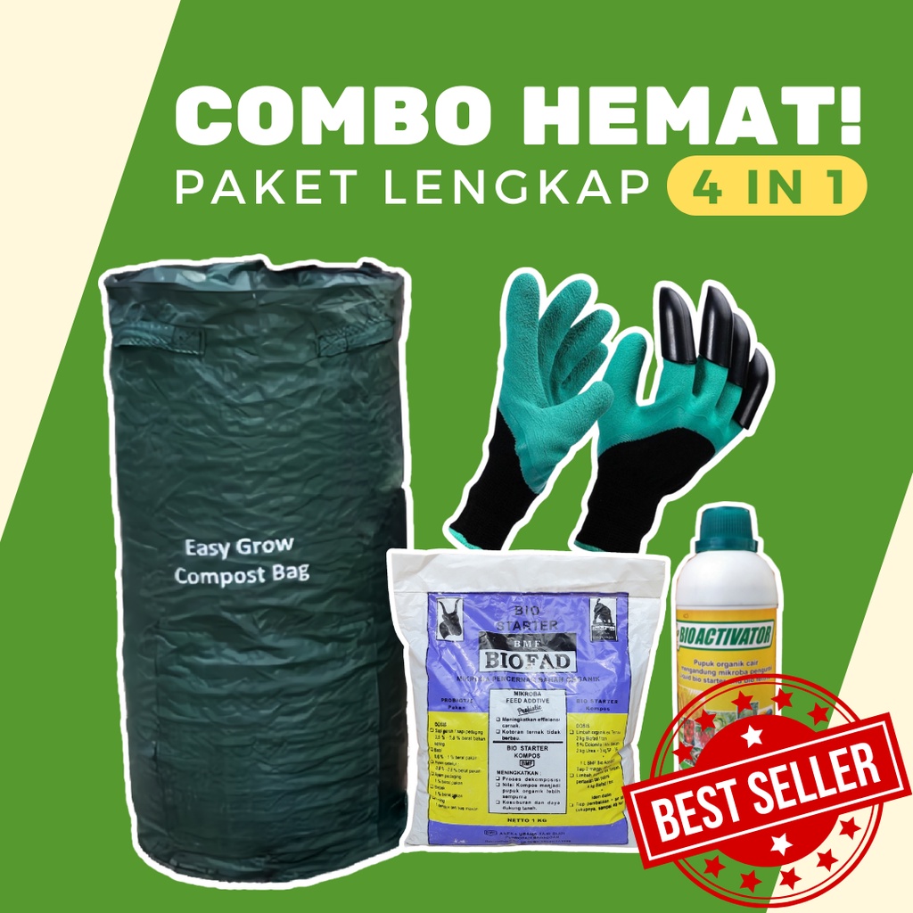 [COMBO HEMAT] Compost Bag 200 Liter & Pengurai Kompos Maker Tas Kantong Daur Ulang Sampah