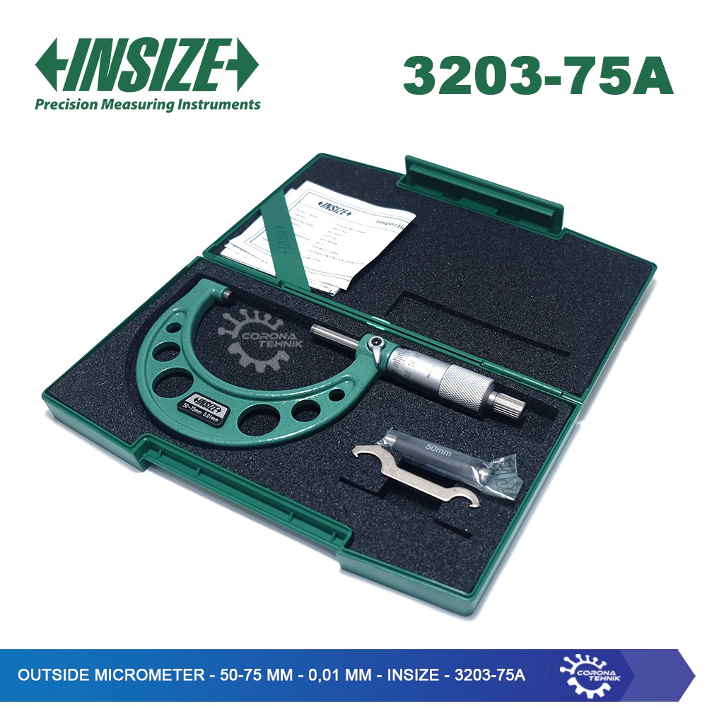 Insize - 3203-75A  - Outside Micrometer - 50-75 mm - 0.01 mm