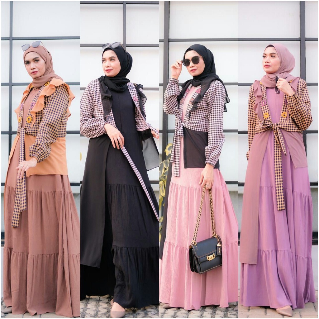 Dress Neelofa Set Cardy Ori by DCL PREMIUM SERIES Ready