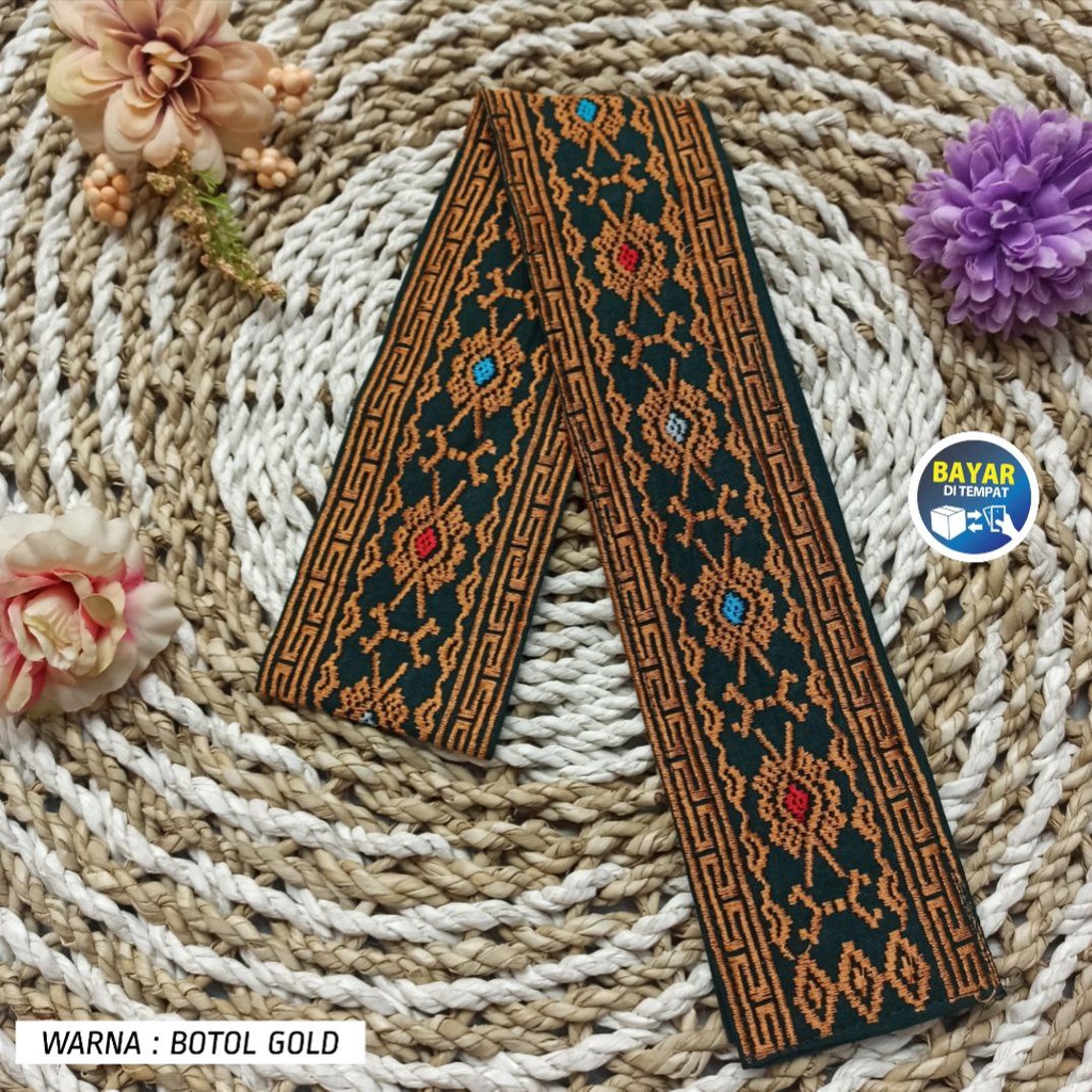 SudanBali Obi Bordir Bali Selendang Berkebaya Murah-Botol Gold