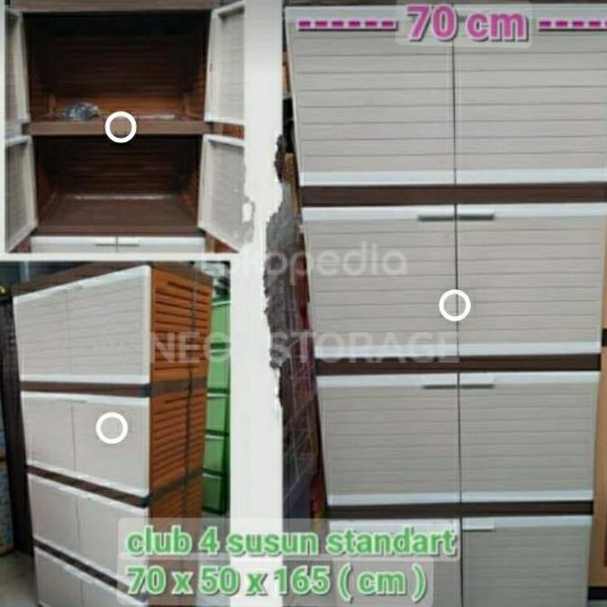 lemari plastik club 4 susun jumbo - Biru