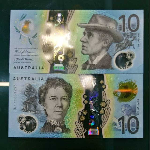 AUSTRALIA 10 DOLLARS POLYMER UANG KERTAS ASING
