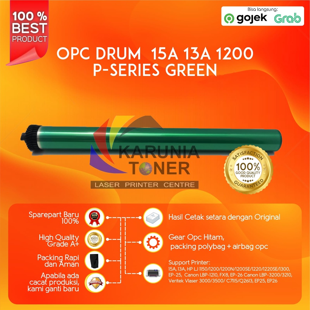 OPC DRUM P SERIES GREEN 13A 15A Laserjet 1000 1150 1200 1300 1220SE EP25 EP26