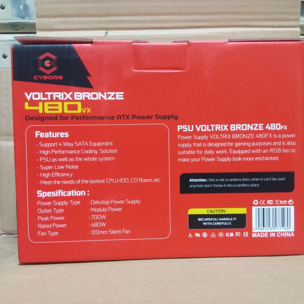 Cyborg Power Supply 480W VOLTRIX BRONZE 480VX RGB