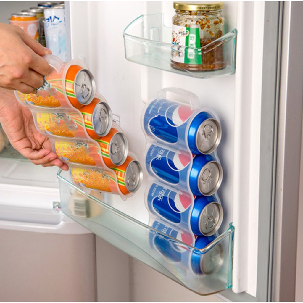 Box 4 Lubang Dapat Rak Penyimpanan Botol Bir Pemegang Minuman Kotak Penyimpanan Minuman Soda Bir Kulkas Penyimpanan Pengatur Ruang Rak Hemat Ruang