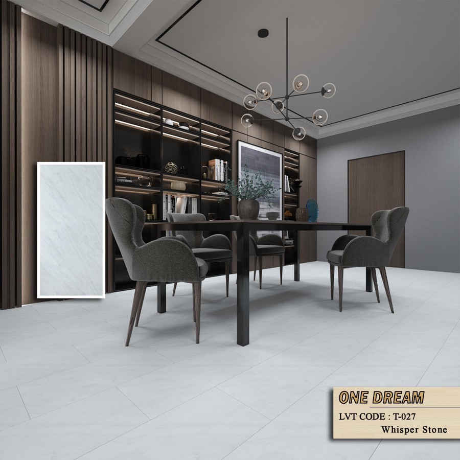 Vinyl Lantai Motif Semen Dream Floor Tebal 3mm T-027 / Lantai Vinyl Plank Motif Marmer Murah