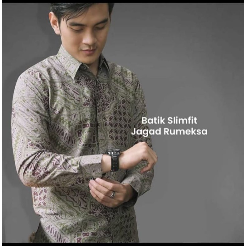 jagad rumeksa kemeja batik pria Slimfit lengan panjang lapis furing