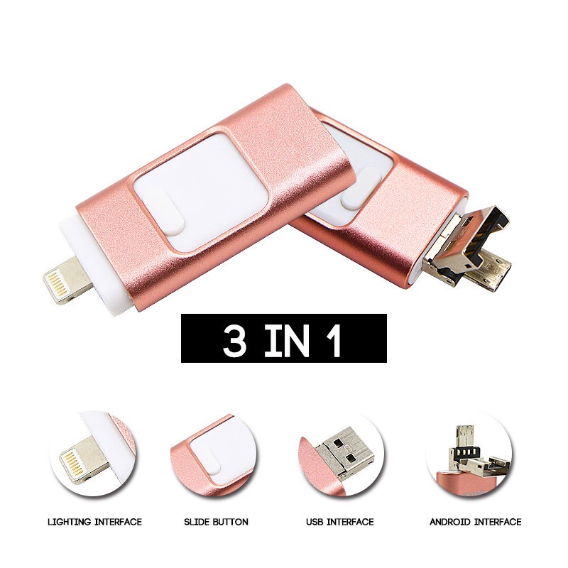 3 in 1 Phone OTG USB Flash Drive 32GB~512GB High Speed Business U disk Pendrive