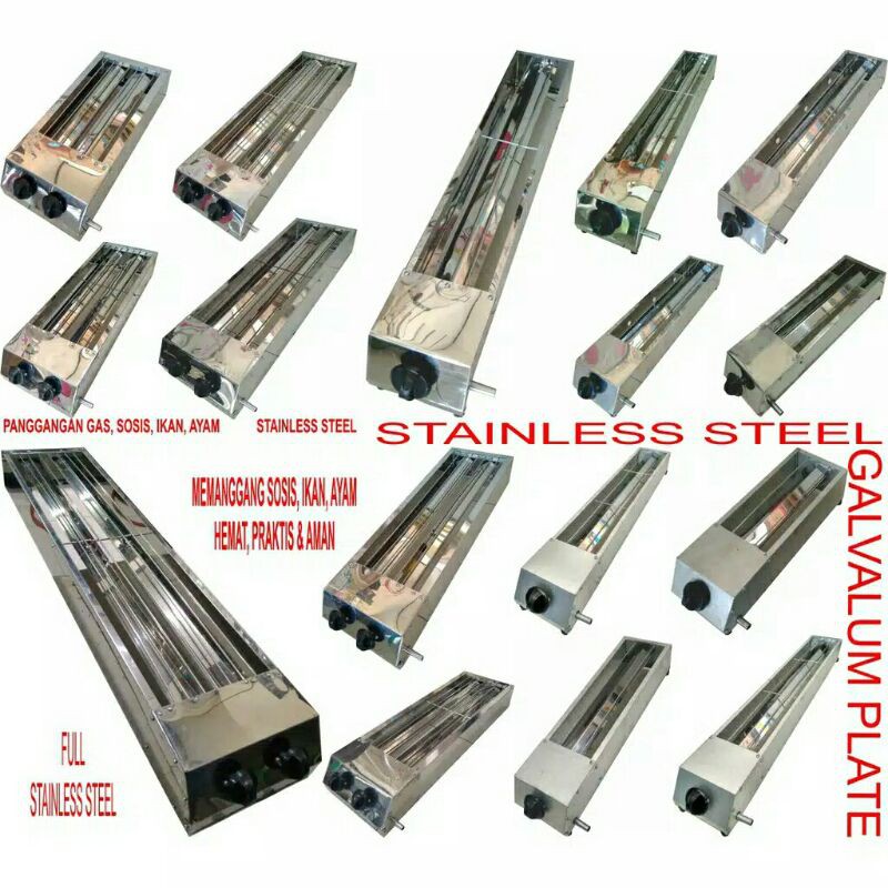 PANGGANGAN SATE GAS / KOMPOR GAS PEMANGGANG / BAKARAN SATE GAS / GRILLER 26cm PLAT