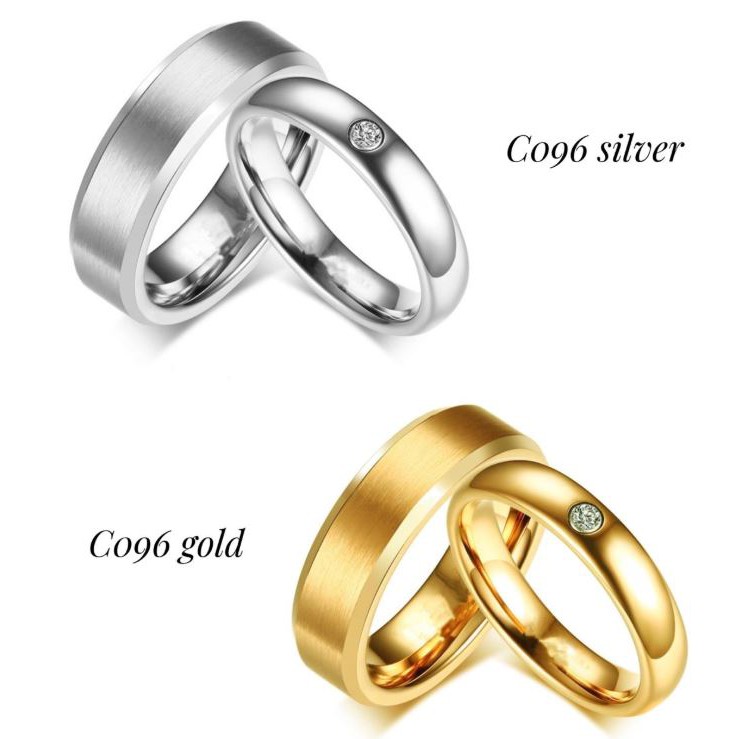 [ BARU ] Cincin Couple  Perhiasan Titanium Couple Ring Tunangan / Nikah / Pasangan / Kawin C096