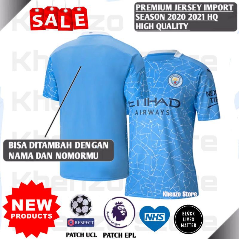 Jersey Bola City Home GO 2020/2021 Size S-XXL High Quality