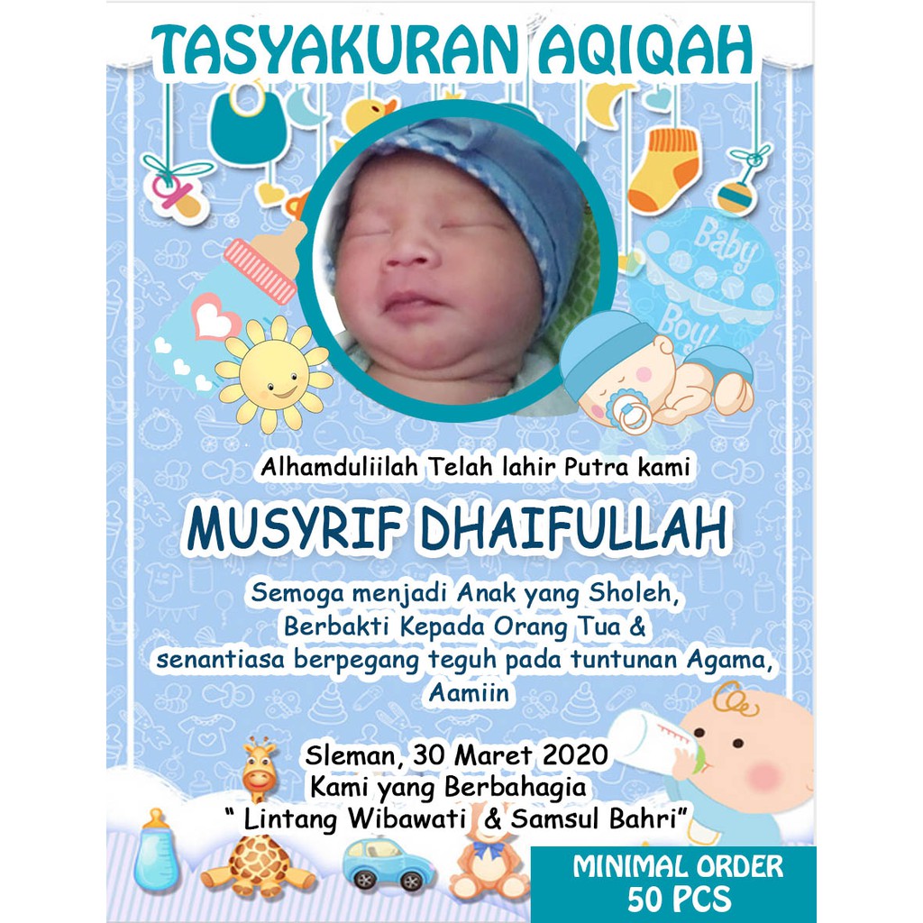 

Label Sticker Syukuran Kelahiran Aqiqah murah/sticker aqiqah/selapanan/sticker ucapan aqiqah murah 1