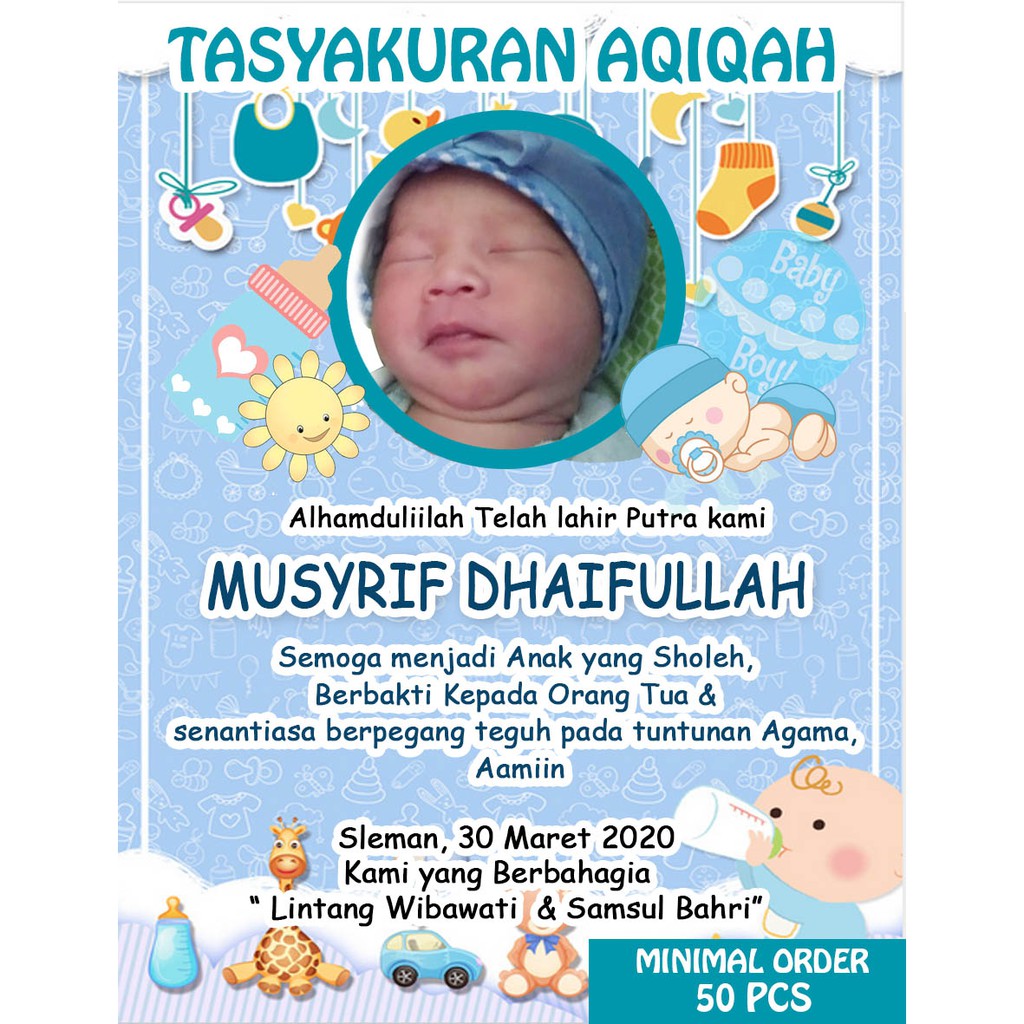 Label Sticker Syukuran Kelahiran Aqiqah murah/sticker aqiqah/selapanan/sticker ucapan aqiqah murah 1