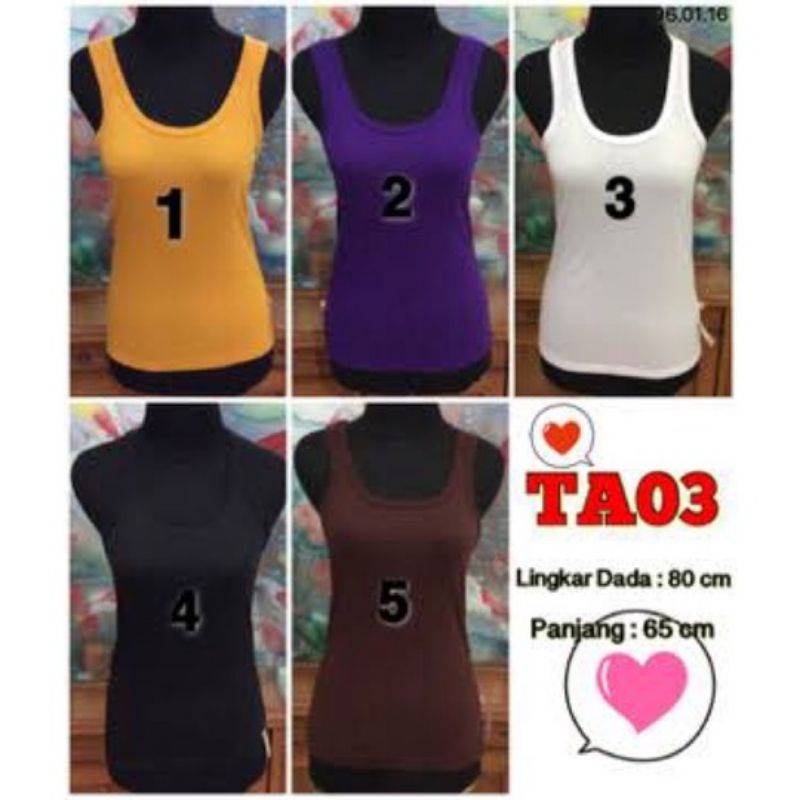 Tangtop /Tank top Agnes Bahan PE Rayon Fit M