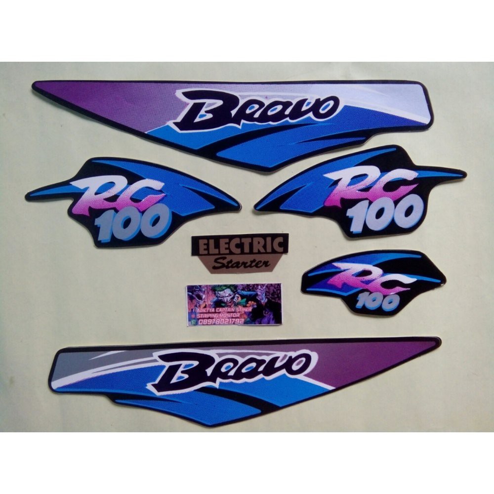 Stiker Lis Striping Bravo Rc 100 Tahun 1996 Biru