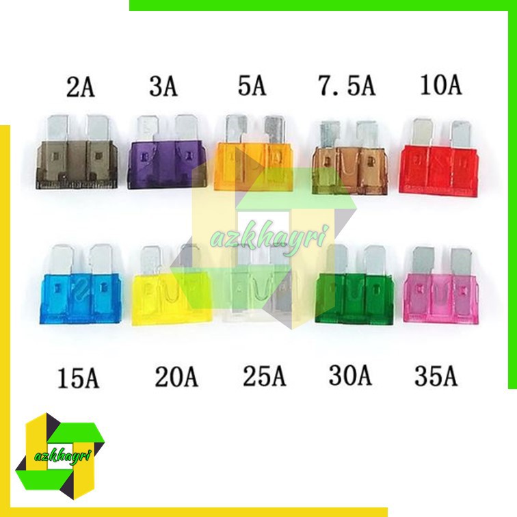 Sekering Mobil Medium 2A 3A 5A 7.5A 10A 15A 20A 25A 30A 35A fuse