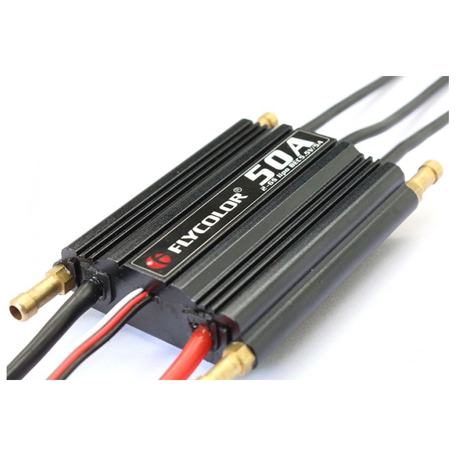 Flycolor 50A Brushless ESC Speed Control Support 2-6S Lipo BEC 5.5V/5A for RC Boat