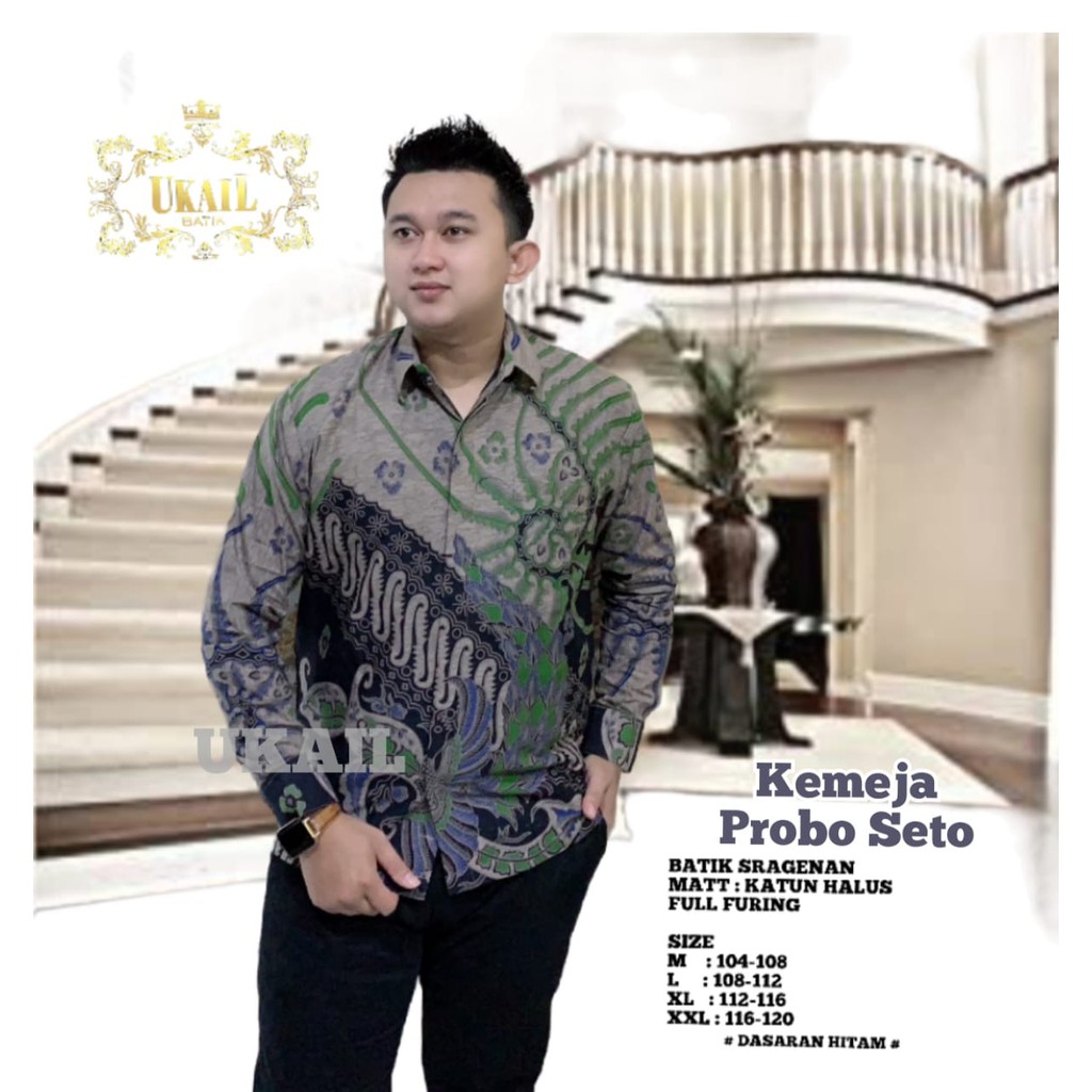 PROBO SETO UKAIL KEMEJA BATIK SOLO PRIA LENGAN PANJANG LAPIS FURING ATASAN BATIK PREMIUM MODERN KATUN HALUS MEGO TRUNTUM MEGO TOSCA BROTOJOYO WIRADANU KEMBANG BAMBU SATRIO SOGAN PARANG GURDO TRUNTUM SEJIWO SELING MERAH KERIS PUSOKO BALABADRA PEKSI PUSPO