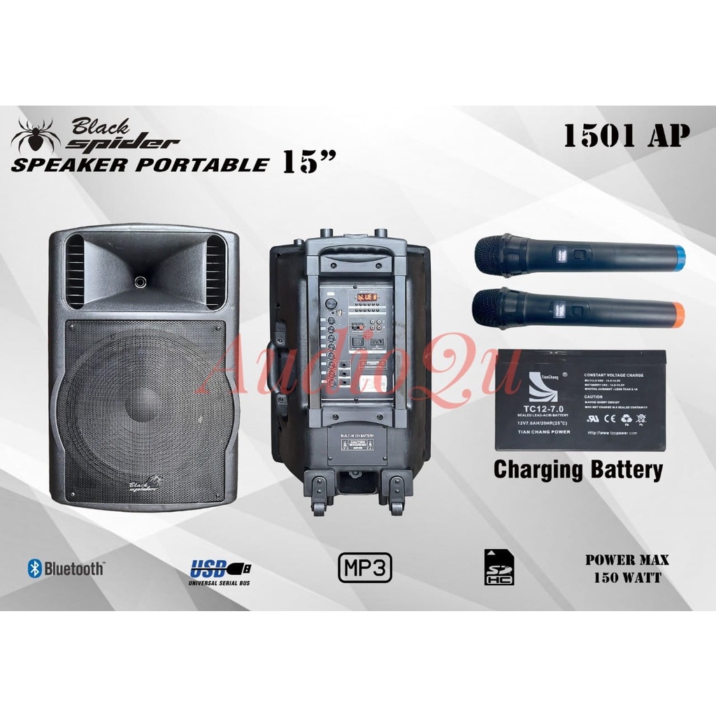 Speaker Portable Black Spider 1501AP 15 Inch Blackspider 1501 AP
