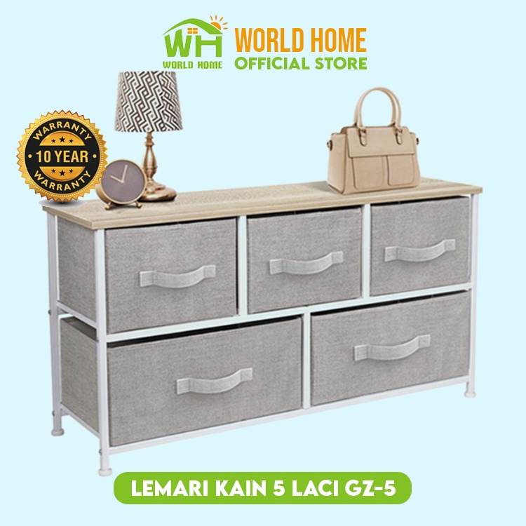 Lemari 2 Tingkat 5 Laci Lemari Sisi Ranjang Lemari Linen Murah GZ-5