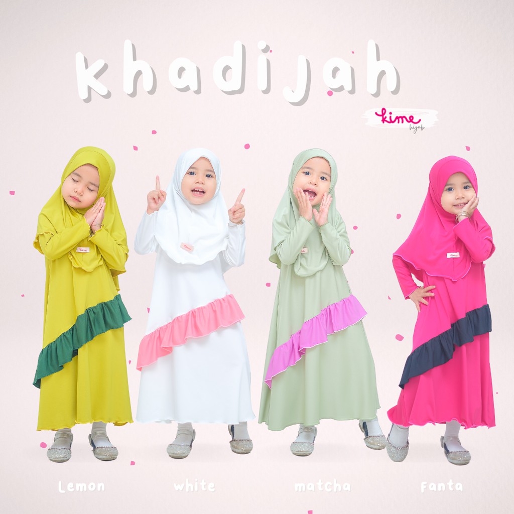 Kimehijab Gamis anak perempuan Syari KHADIJAH ( gamis + hijab )