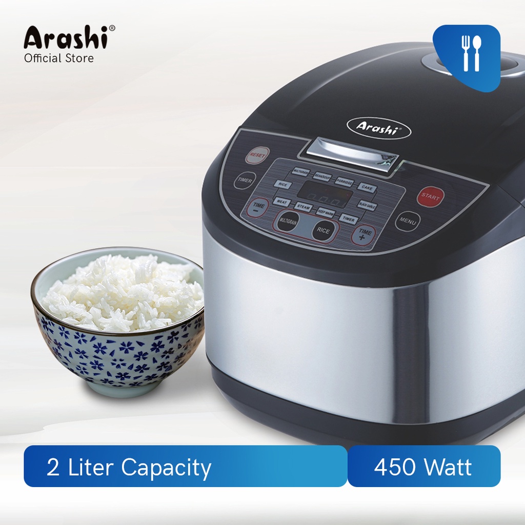 Arashi ADC2003 Rice Cooker Digital / Magic Com Digital 2 Liter 8 in 1