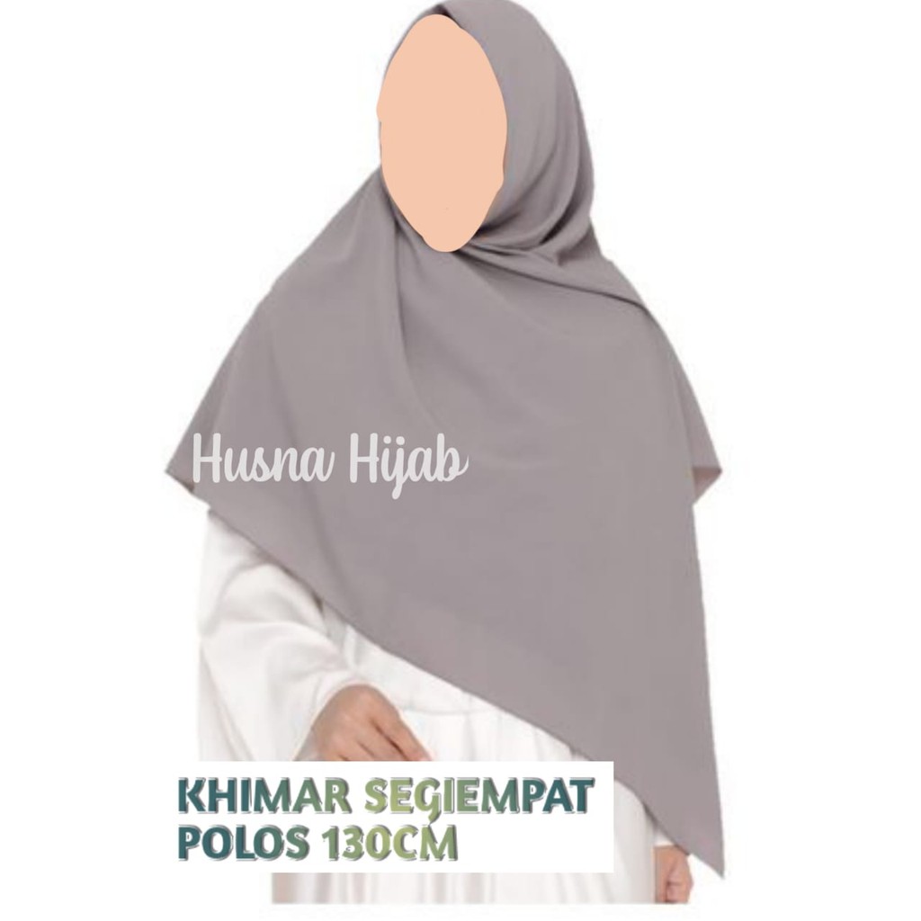 [HUSNA HIJAB] Khimar Segi Empat Polos Wolfis 130CM / Jilbab Segi Empat Polos Wolfis 130CM / Kerudung Segi Empat