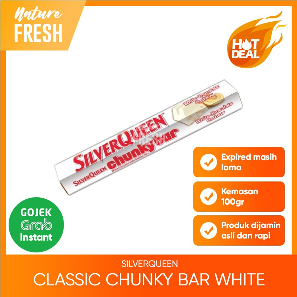 SilverQueen Chunky Bar Cashew Almond Orange Dark White Coklat Batangan