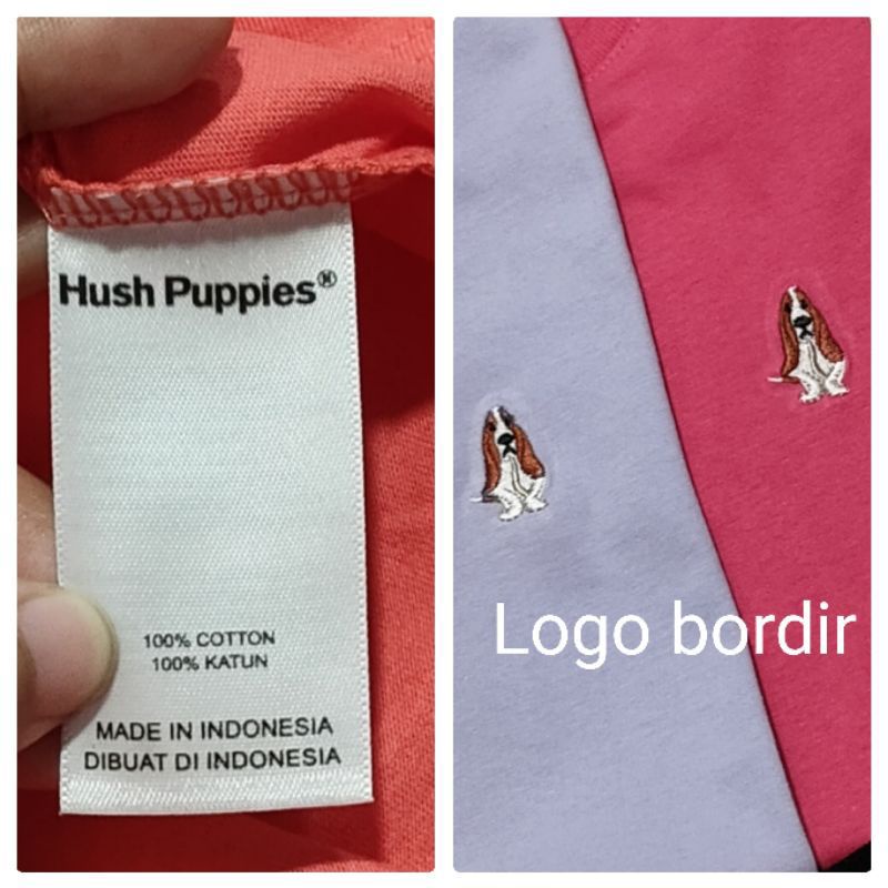 t-shirt hush puppies cewek remaja dan dewasa logo bordir