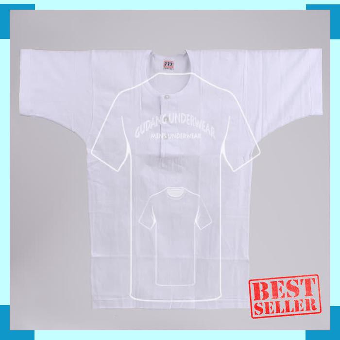 Promo KAOS OBLONG PRIA 777 KANCING OKC 777 44-46-48-BAHAN 100% COTTON