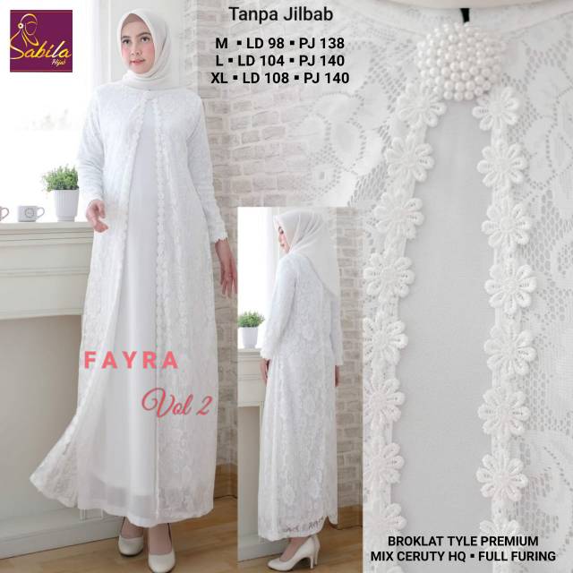 Gamis tile putih/gamis brokat putih/ gamis putih/white dress/dress putih/gamis haji