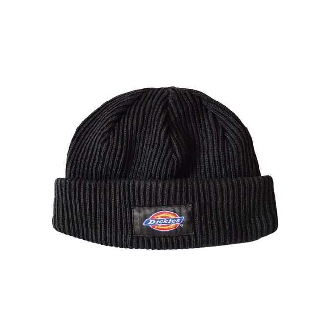 Short beanie dickies premium distro black // topi kupluk rajut original dickies premium warna hitam.