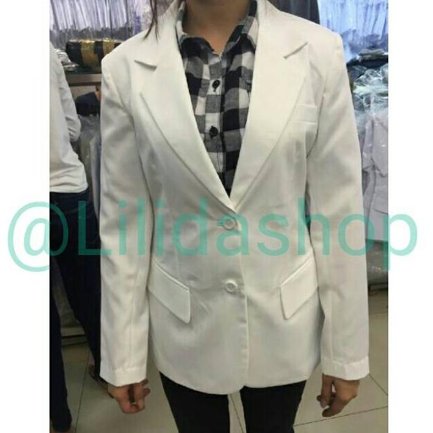 jas apoteker ( putih gading) wanita merk dua 2 saudara