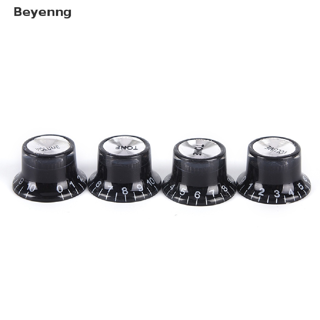 1 Set 2 Tone Volume Control Knobs Top Hat Bell Warna Silver Untuk Gitar