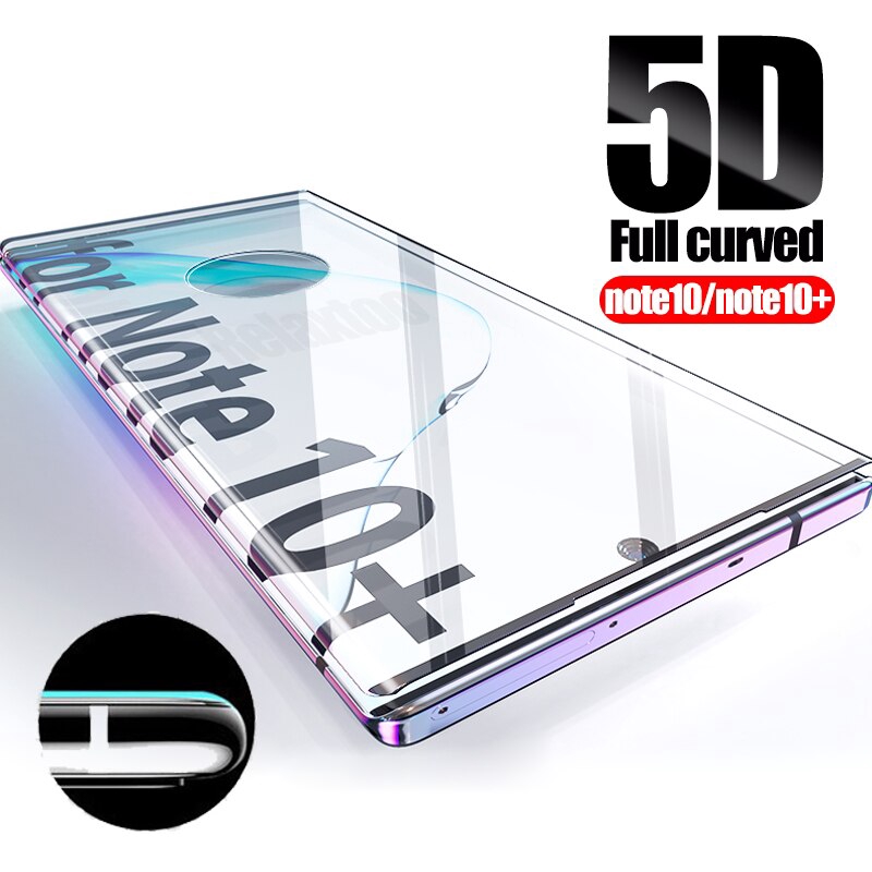 Pelindung Layar Tempered Glass 5D Full Cover untuk Samsung Galaxy Note 10 / 10plus