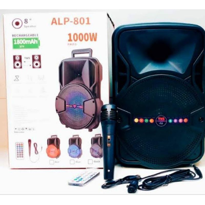 (COD) Speaker BLUETOOTH ALP-801 portable super bass pree mic KARAOKE SPEKER