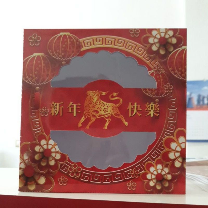 

box / dus / kemasan hampers tema red gold ox