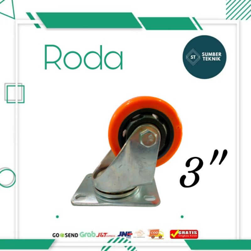 Roda PVC Hidup 3  Inch / Roda Etalase / Roda Trolley 3 Inch