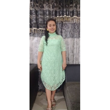 Dress Brokat Hijau Mint